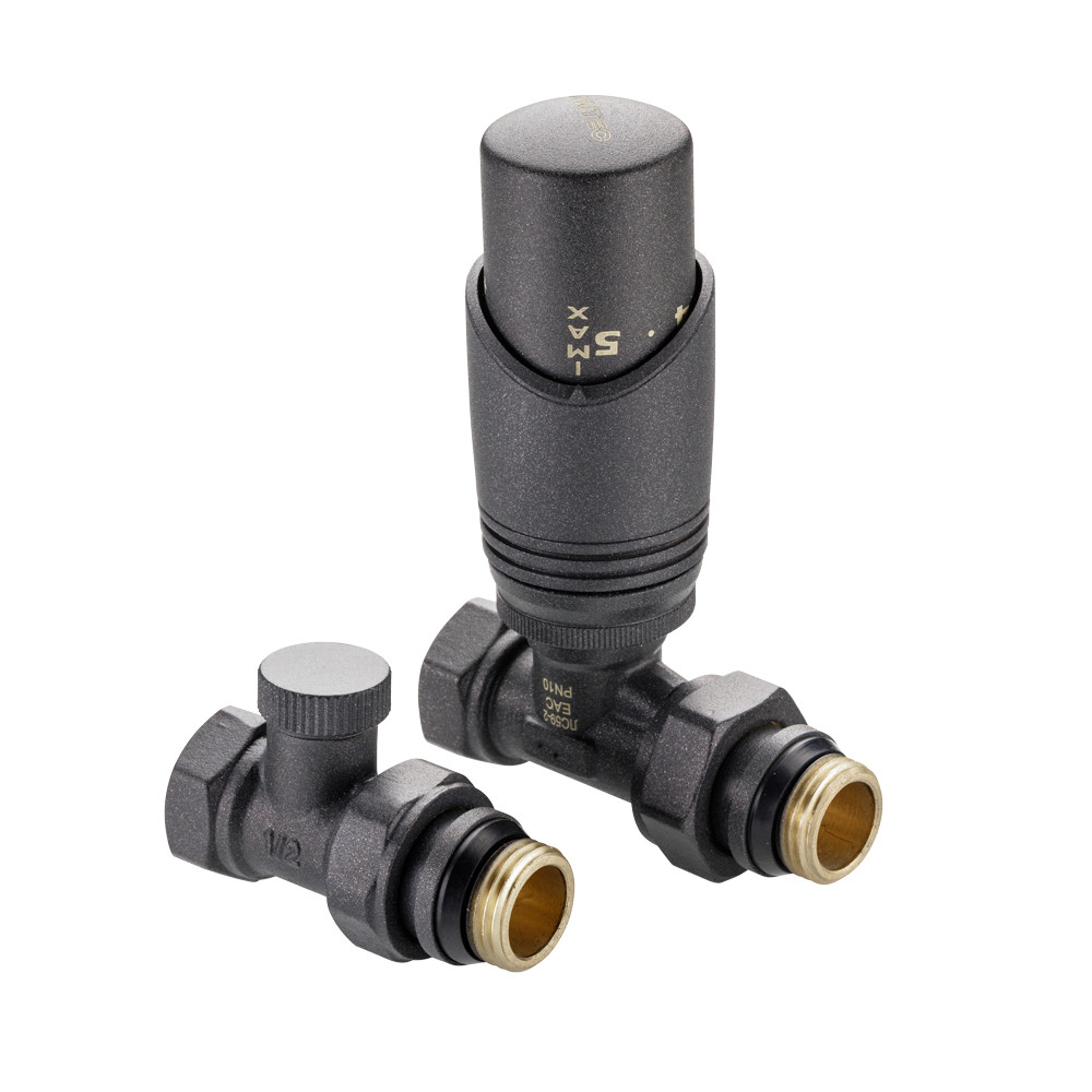 Комплект терморегулирующего оборудования для радиатора прямой, серый VT.046.GR