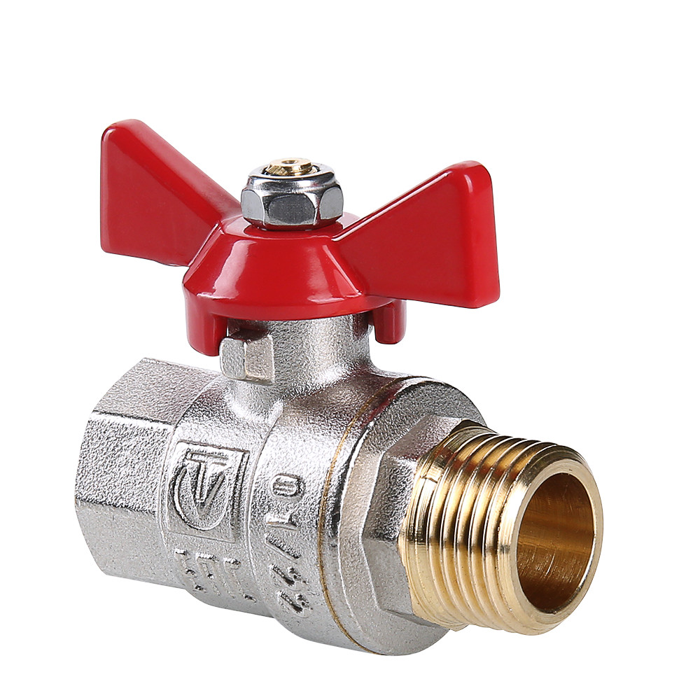 Кран шаровой VALTEC BASE с ручкой-бабочкой и внутренней–наружной резьбой VT.218.N