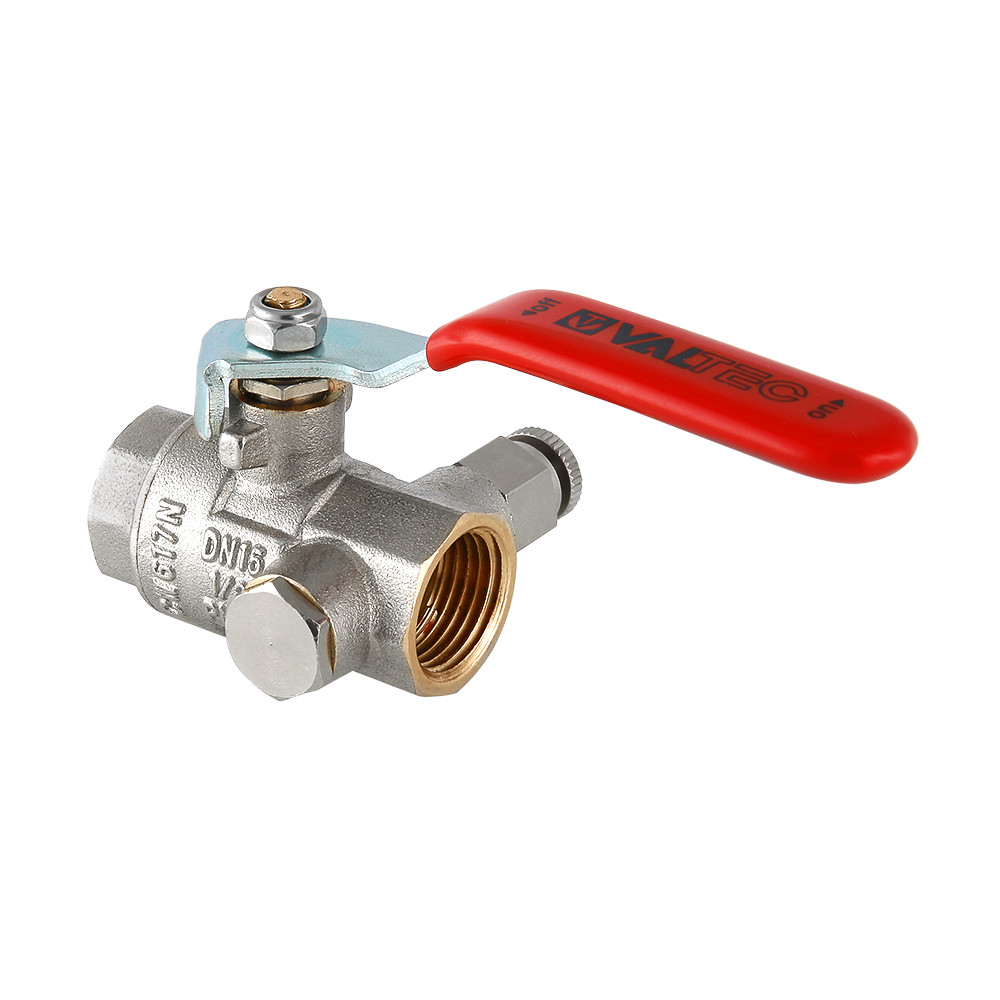 Кран шаровой муфтовый с дренажем и воздухоотводчиком VT.245.N