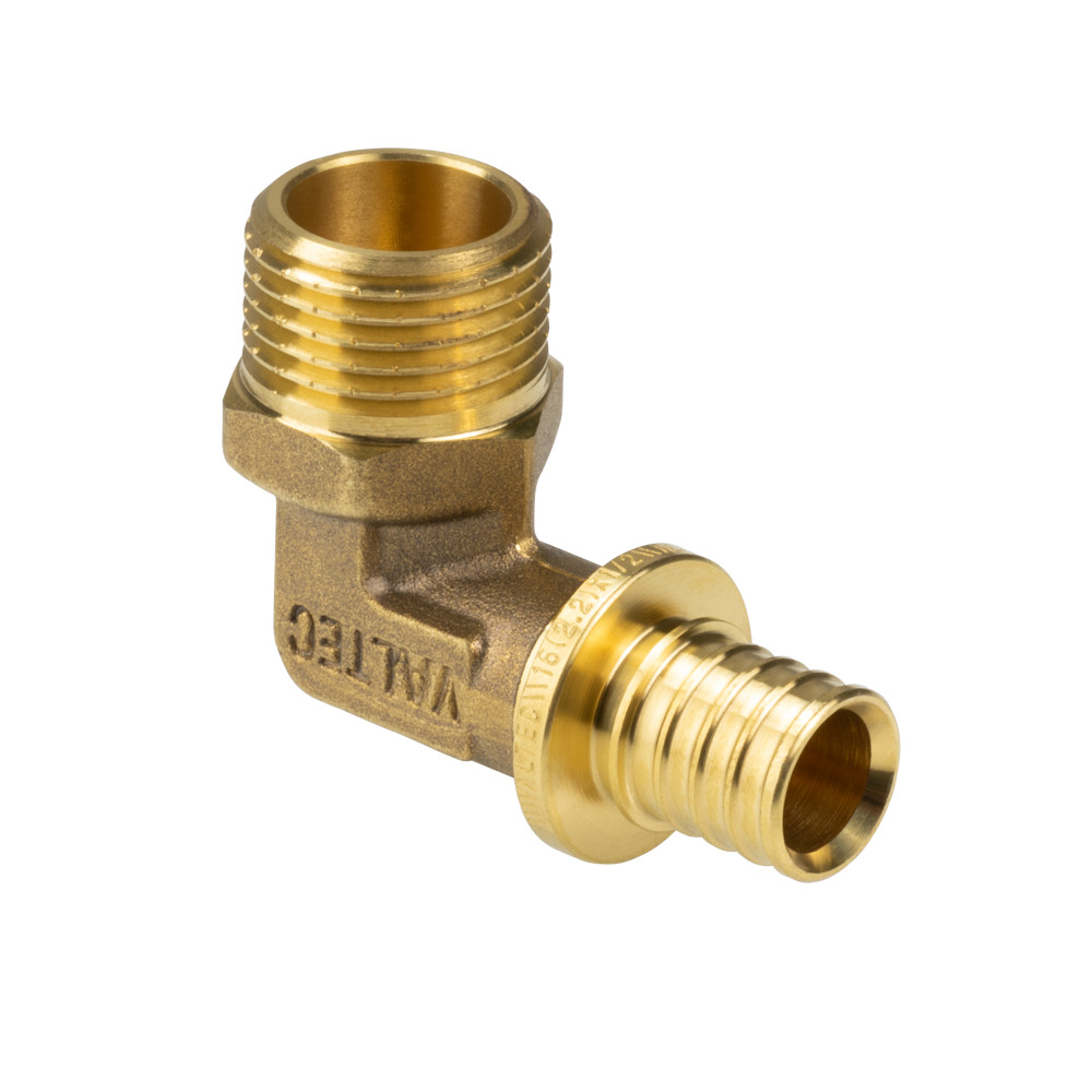 Фитинг аксиальный – угольник надвижной  с переходом на наружную резьбу VTm.453.G