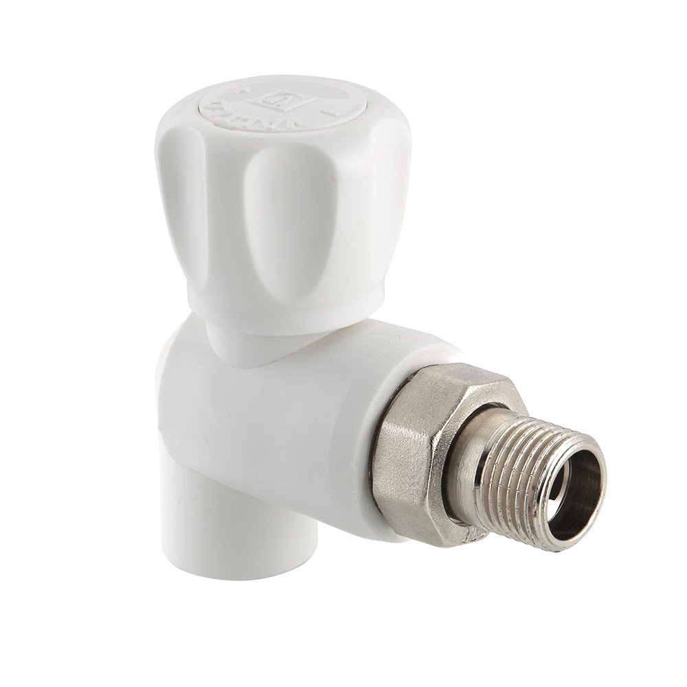 Кран шаровой полипропиленовый со сгоном угловой VTp.718.0