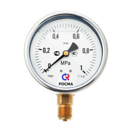 Манометр TM520P из нержавеющей стали с нижним подключением   TM-520P