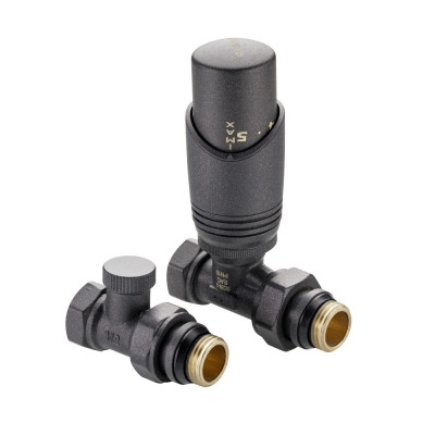 Комплект терморегулирующего оборудования для радиатора прямой, серый VT.046.GR