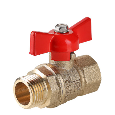 Кран шаровой «СТАНДАРТ» без покрытия с ручкой-бабочкой и внутренней–наружной резьбой VT.123.GN