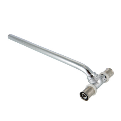 Пресс-фитинг – тройник с хромированной трубкой VTm.282.N