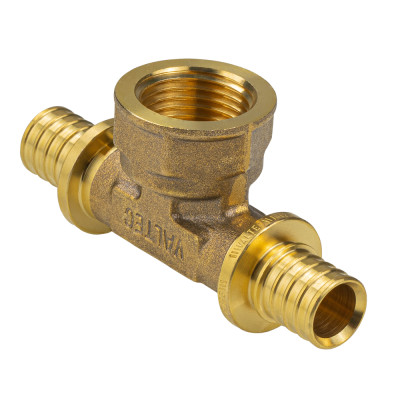 Фитинг аксиальный  – тройник надвижной с переходом на внутреннюю резьбу VTm.432.G