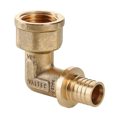 Фитинг аксиальный универсальный – угольник надвижной с переходом на внутреннюю резьбу VTm.452.BG