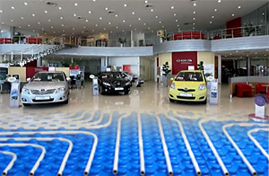 Водяной теплый пол в автосервисе